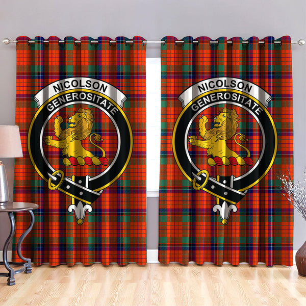 Nicolson Ancient Clan Badge Tartan Classic Window Curtain