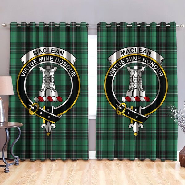 MacLean Hunting Ancient Clan Badge Tartan Classic Window Curtain