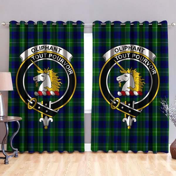 Oliphant Modern Clan Badge Tartan Classic Window Curtain