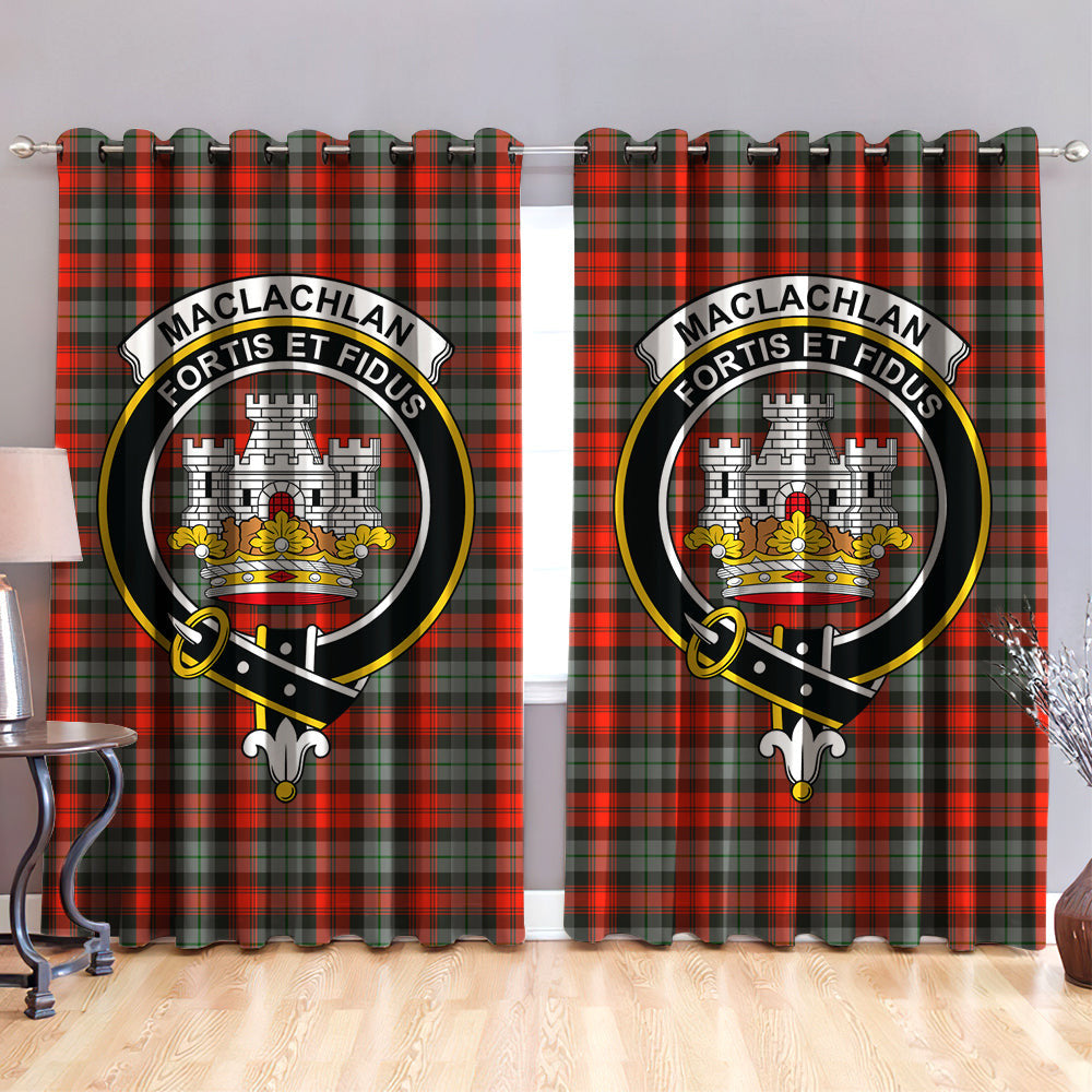 MacLachlan Weathered Tartan Crest Black Garden Flag - Gold Thistle Style
