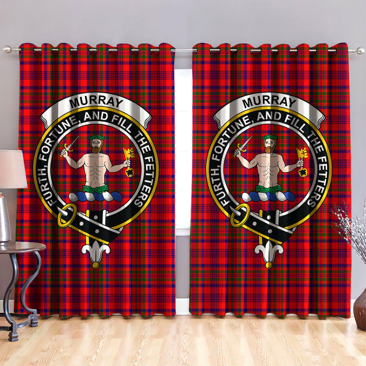 Murray of Tulloch Modern Clan Badge Tartan Classic Window Curtain
