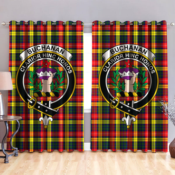 Buchanan Modern Clan Badge Tartan Classic Window Curtain