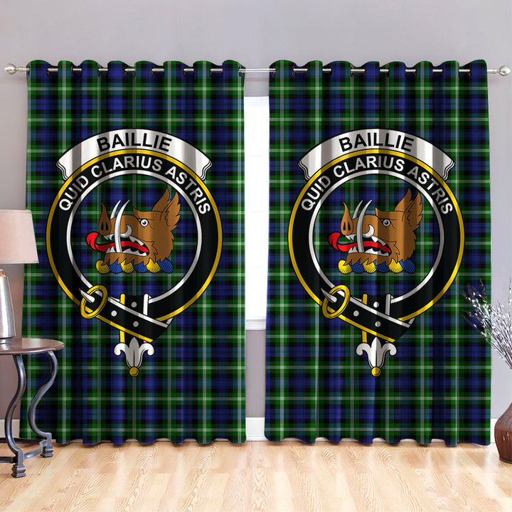 Baillie Modern Clan Badge Tartan Classic Window Curtain