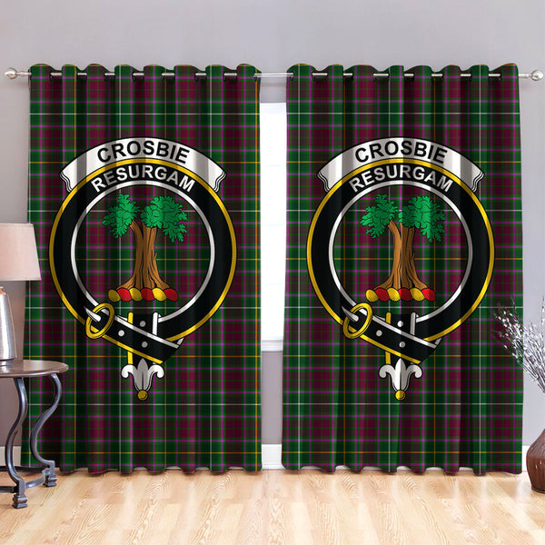 Crosbie Clan Badge Tartan Classic Window Curtain