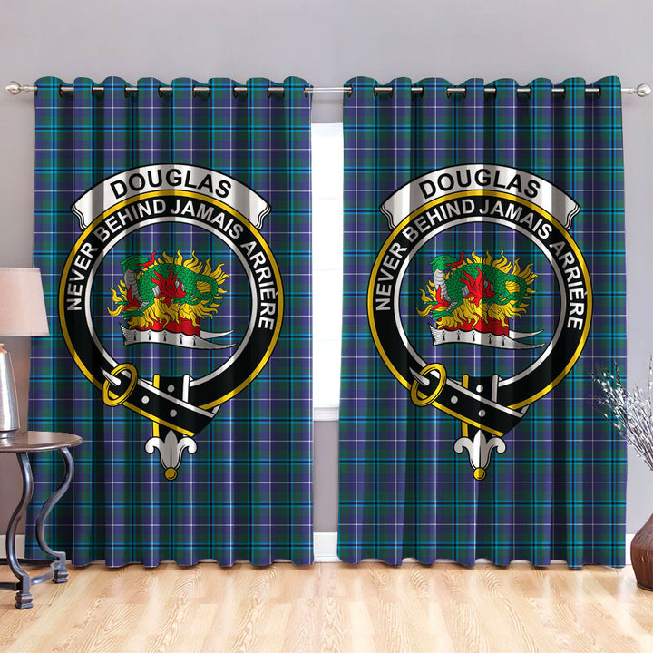Douglas Modern Clan Badge Tartan Classic Window Curtain