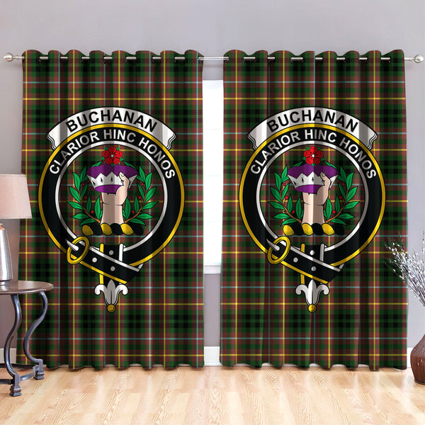 Buchanan Hunting Clan Badge Tartan Classic Window Curtain