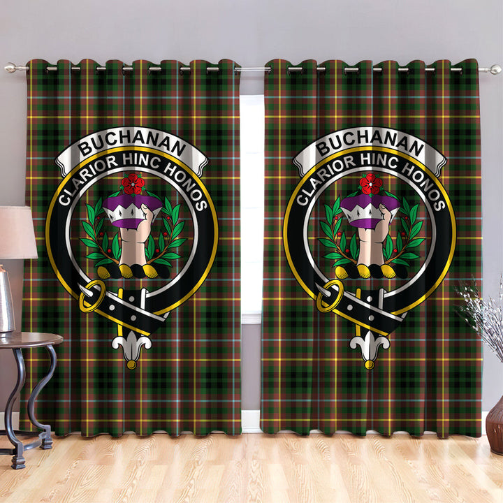 Buchanan Hunting Clan Badge Tartan Classic Window Curtain
