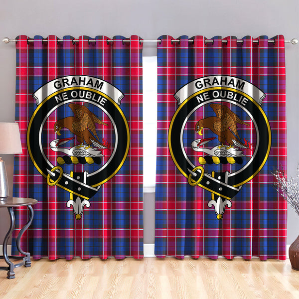 Graham of Menteith Red Clan Badge Tartan Classic Window Curtain