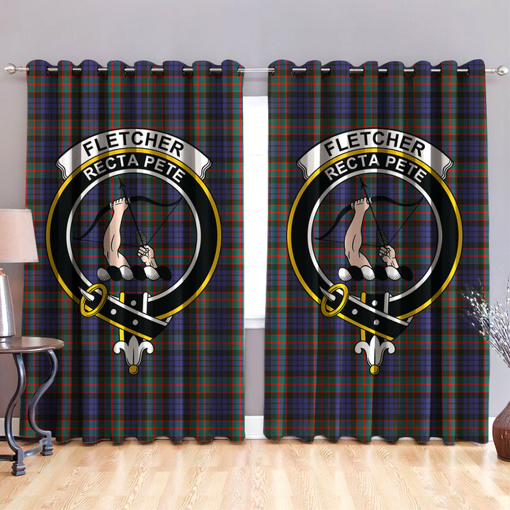 Fletcher of Dunans Clan Badge Tartan Classic Window Curtain