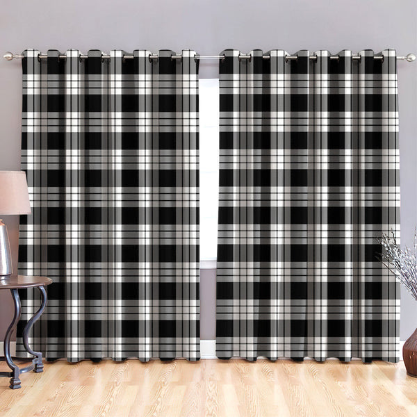 MacFarlane Black & White Tartan Classic Window Curtain