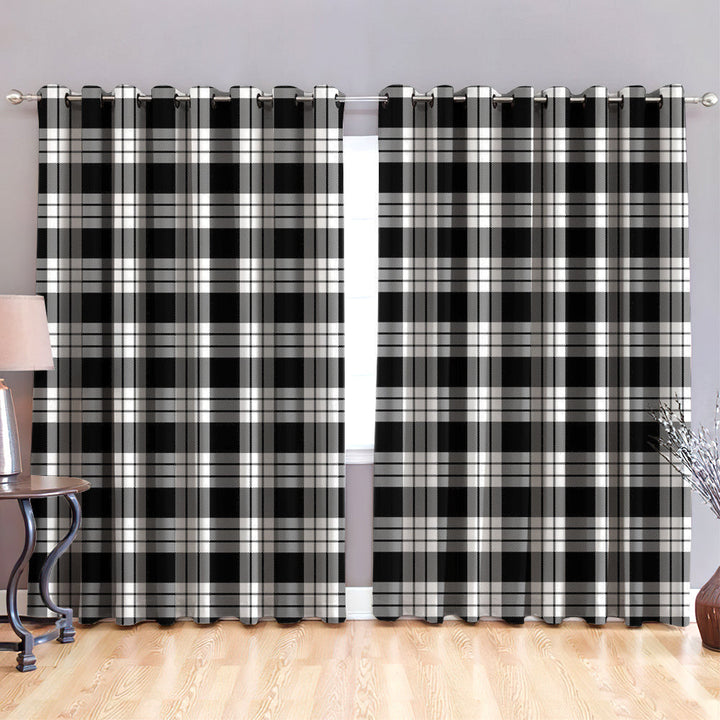 MacFarlane Black & White Tartan Classic Window Curtain