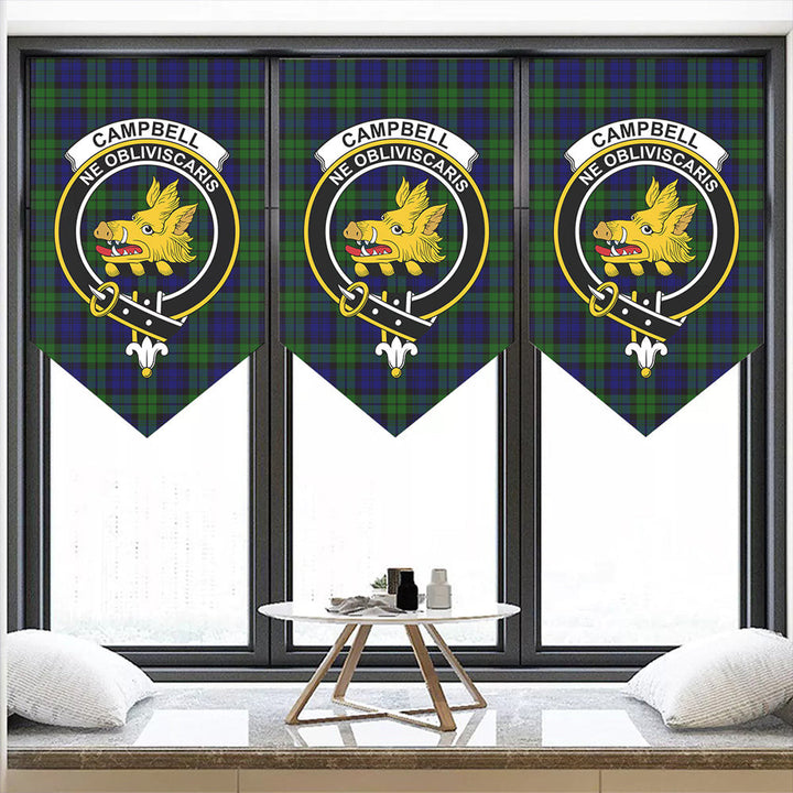 Campbell Modern Tartan Classic Crest Pennant