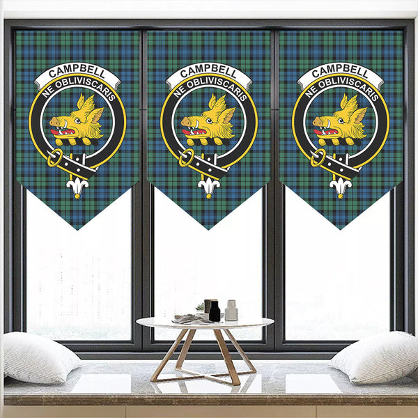 Campbell Ancient 02 Tartan Classic Crest Pennant