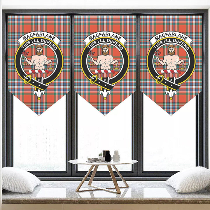 MacFarlane Ancient Tartan Classic Crest Pennant