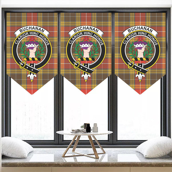 Buchanan Old Set Weathered Tartan Classic Crest Pennant