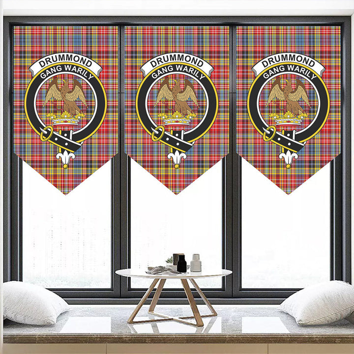 Drummond of Strathallan Tartan Classic Crest Pennant