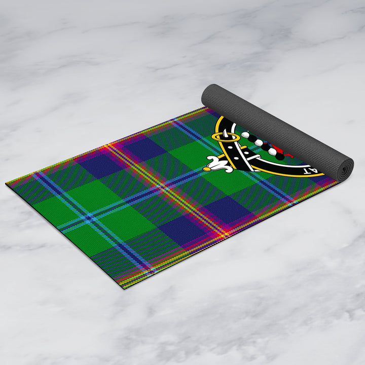 Young Modern Clan Crest Tartan Yoga Mat