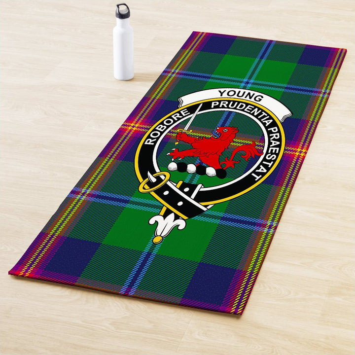 Young Modern Clan Crest Tartan Yoga Mat