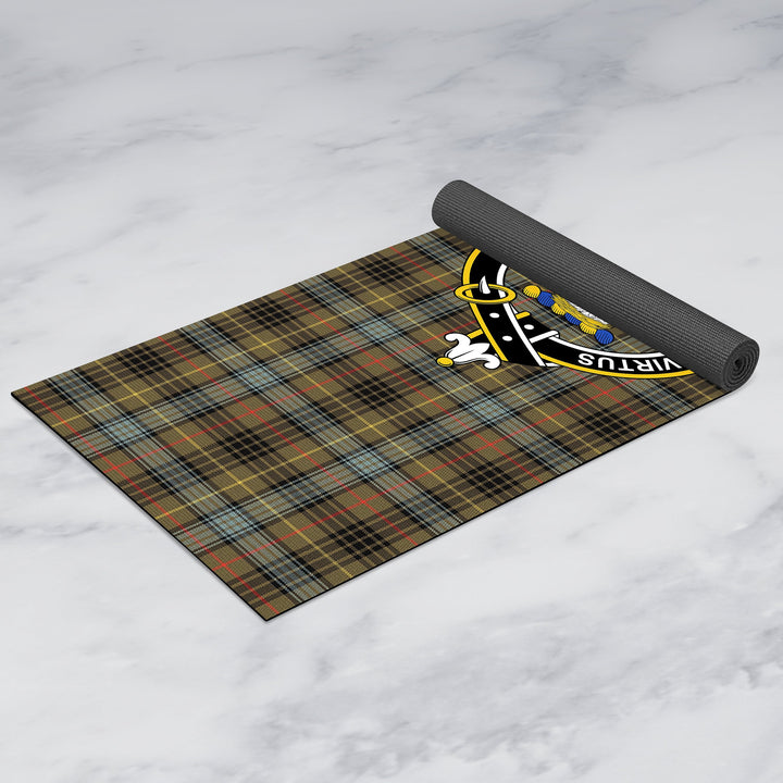 Stewart Hunting Weathered Clan Crest Tartan Yoga Mat