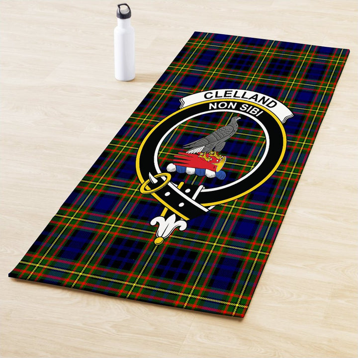 Clelland Modern Clan Crest Tartan Yoga Mat