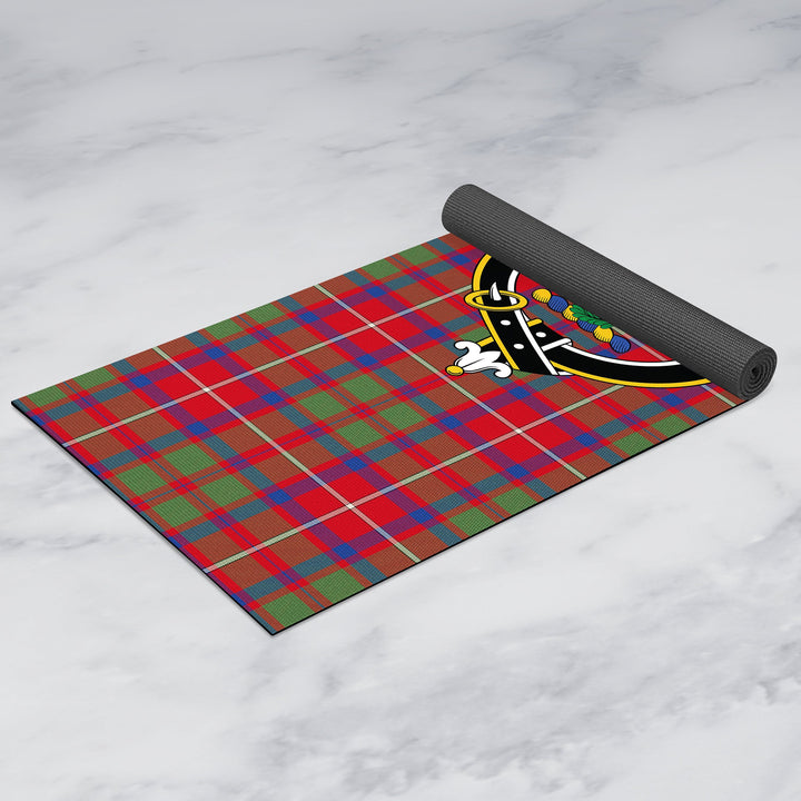 Shaw Red Modern Clan Crest Tartan Yoga Mat