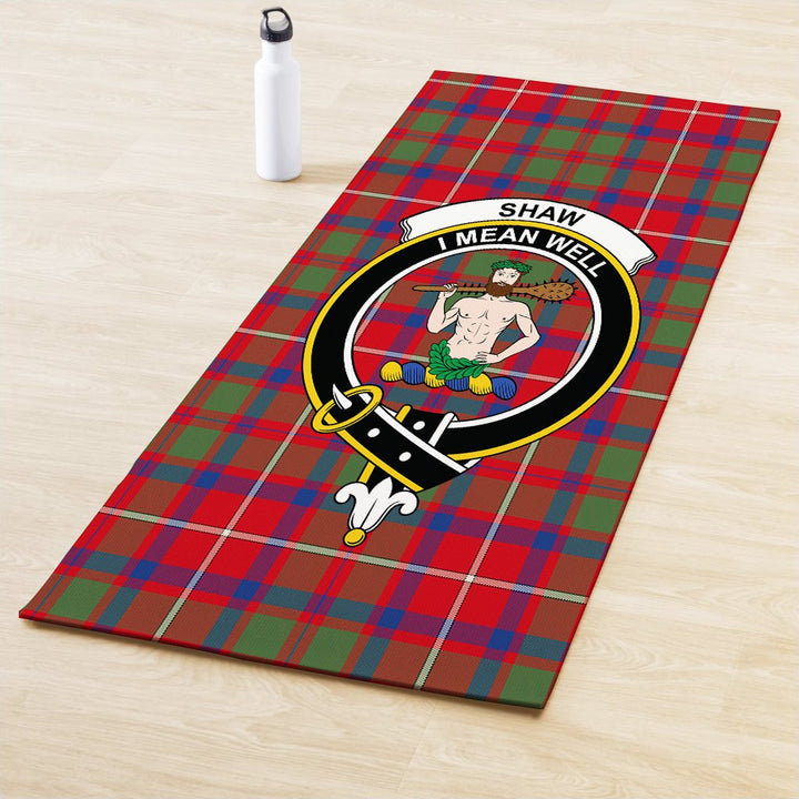 Shaw Red Modern Clan Crest Tartan Yoga Mat