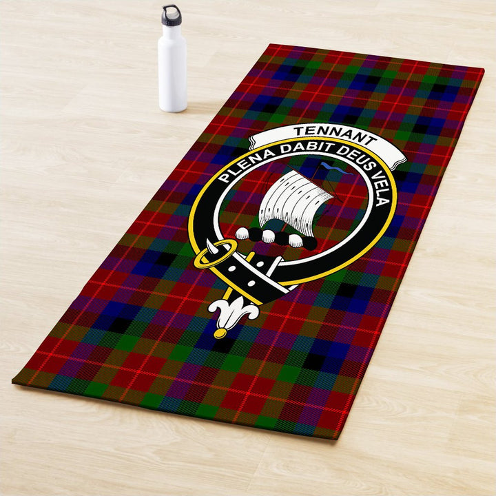 Tennant Clan Crest Tartan Yoga Mat