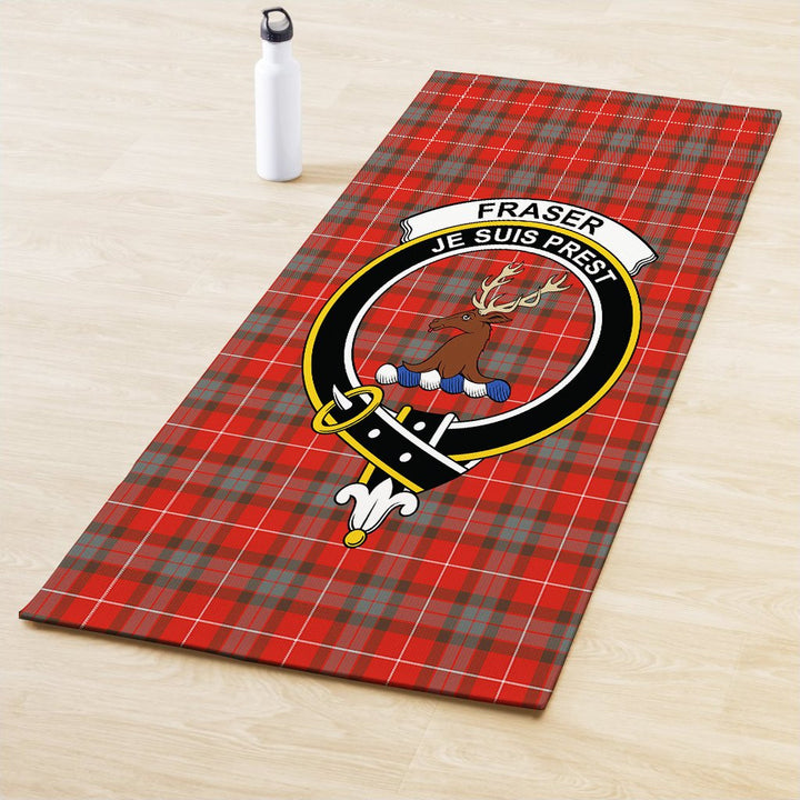 Fraser Weathered Clan Crest Tartan Yoga Mat