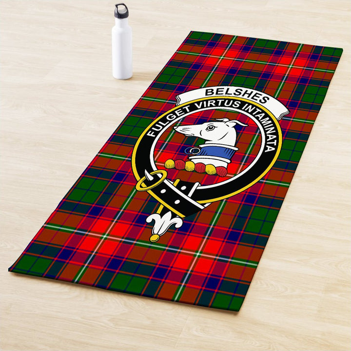 Belshes Clan Crest Tartan Yoga Mat