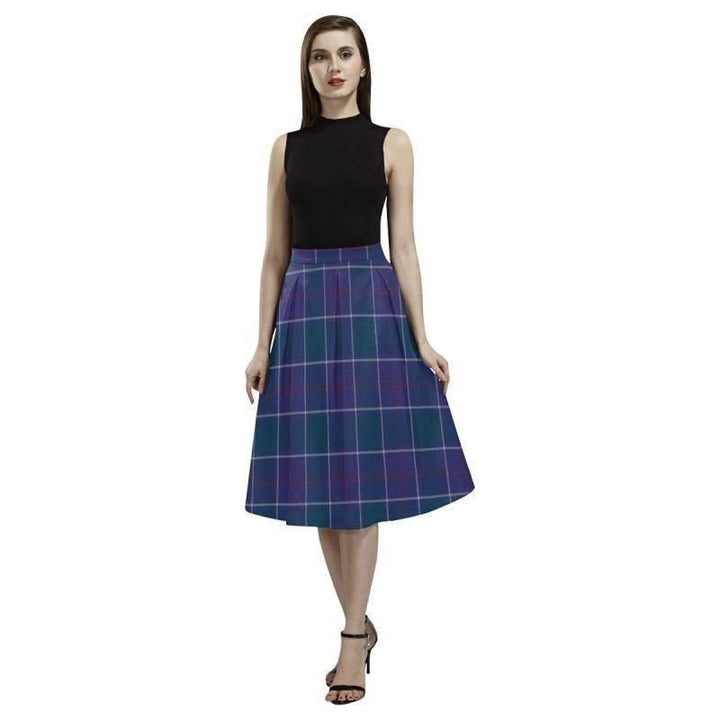 Navy Us Edzell Tartan Classic Aoede Crepe Skirt