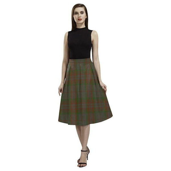 Gray Tartan Classic Aoede Crepe Skirt