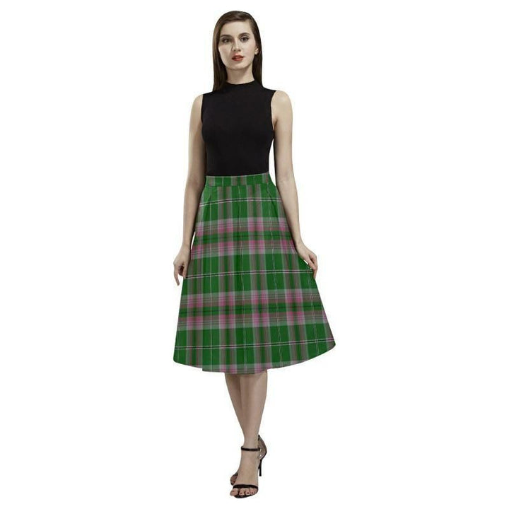 Gray Hunting Tartan Classic Aoede Crepe Skirt