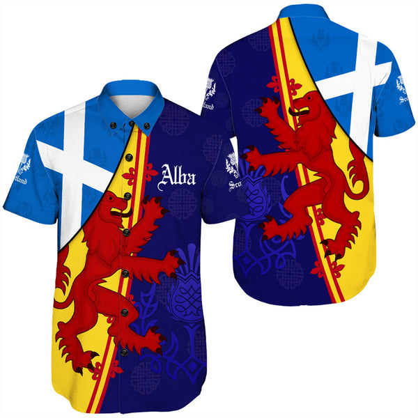 Scotland Alba Thistle Short Sleeve Shirt | Celticprime.com