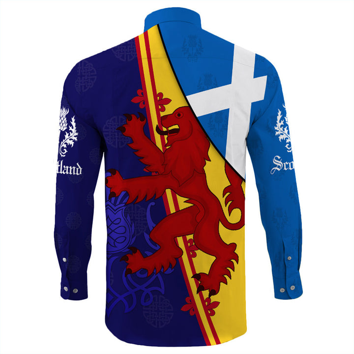 Scotland Alba Thistle Long Sleeve Button Shirt