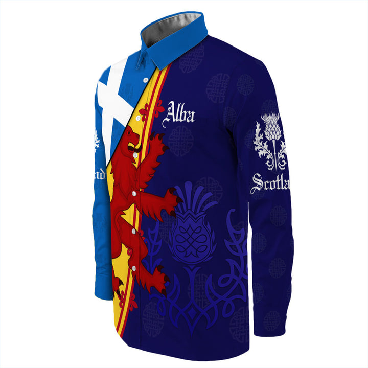 Scotland Alba Thistle Long Sleeve Button Shirt