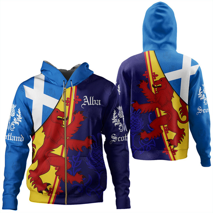 Scotland Alba Thistle Zip Hoodie | Celticprime.com