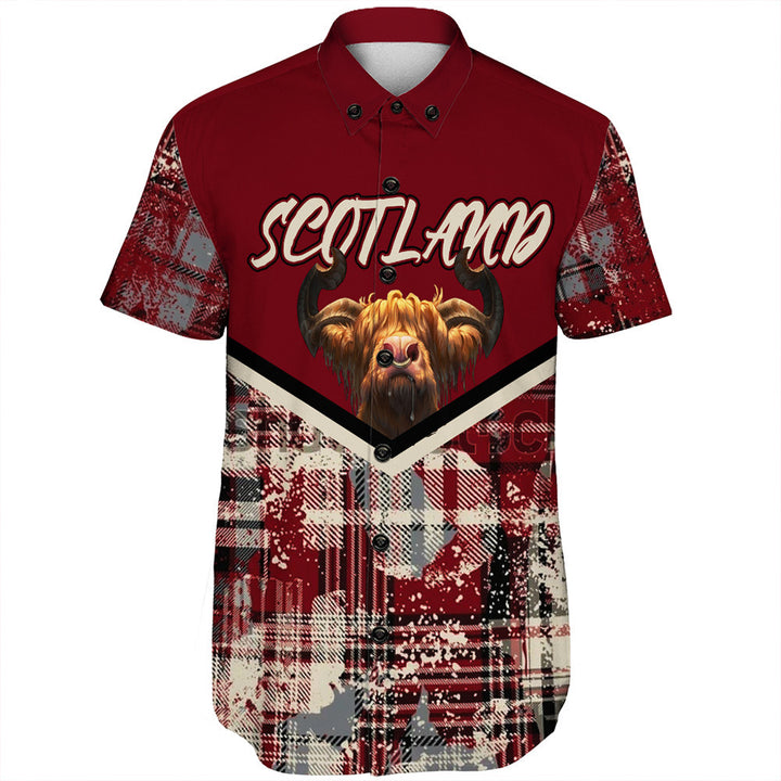 Scotland Tartan Grunge Plaid Short Sleeve Shirt