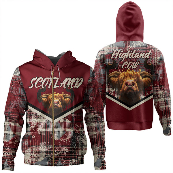 Scotland Tartan Grunge Plaid Zip Hoodie | Celticprime.com