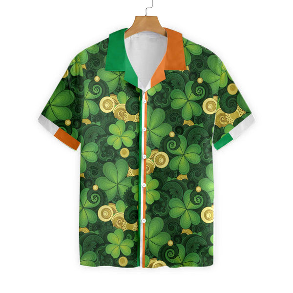 Shamrock And Gold Coins Saint Patrick's Day Irish Ireland Hawaiian Shirt