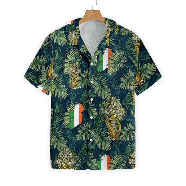 Cross Celtic Harp Pattern Irish Proud Hawaiian Shirt
