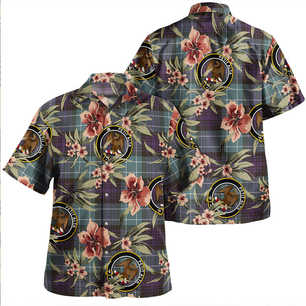 Abercrombie Weathered Clan Badge Tartan Aloha Hawaiian Shirt Tropical Old Style