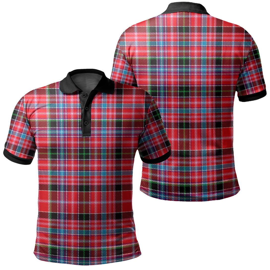 Aberdeen District Tartan Classic Polo Shirt Black Neck 2 Style