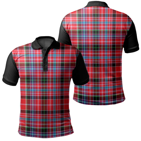 Aberdeen District Tartan Classic Polo Shirt Black Neck 1 Style