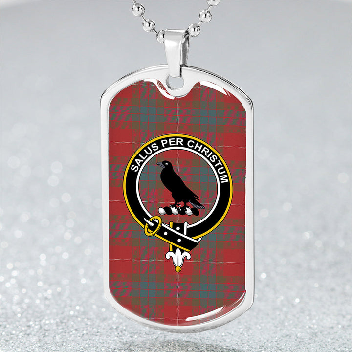 Abernethy Weathered Clan Badge Classic Tartan Dog Tag Necklace