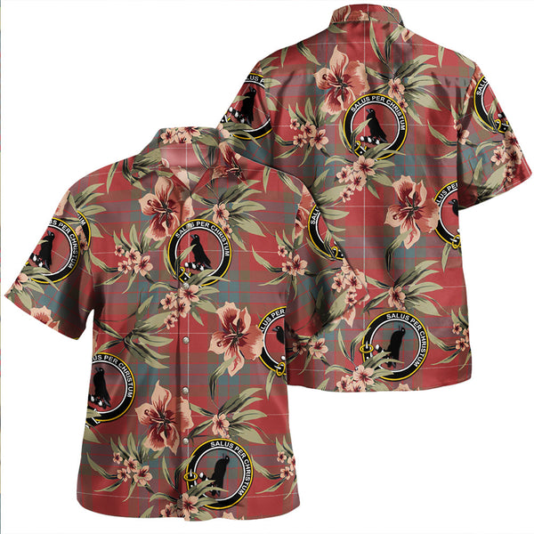 Abernethy Weathered Clan Badge Tartan Aloha Hawaiian Shirt Tropical Old Style