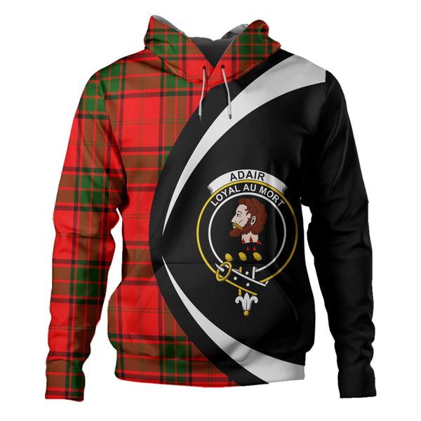 Adair Clan Badge Tartan Hoodie Circle Style