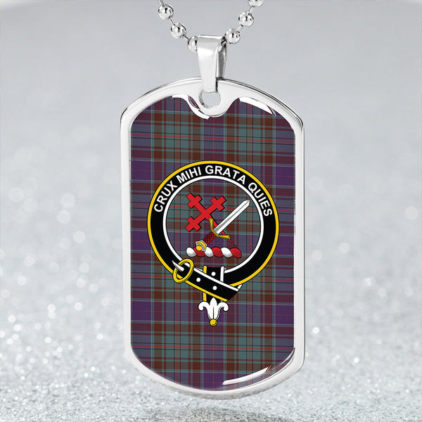 Adam Weathered Clan Badge Classic Tartan Dog Tag Necklace