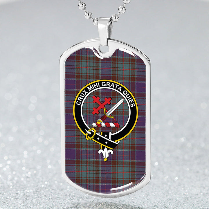 Adam Weathered Clan Badge Classic Tartan Dog Tag Necklace