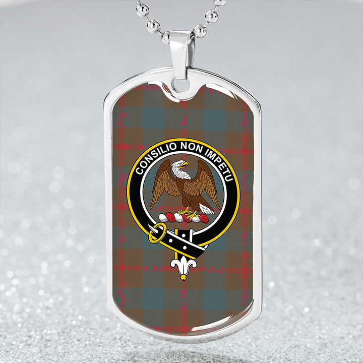 Agnew Weathered Clan Badge Classic Tartan Dog Tag Necklace