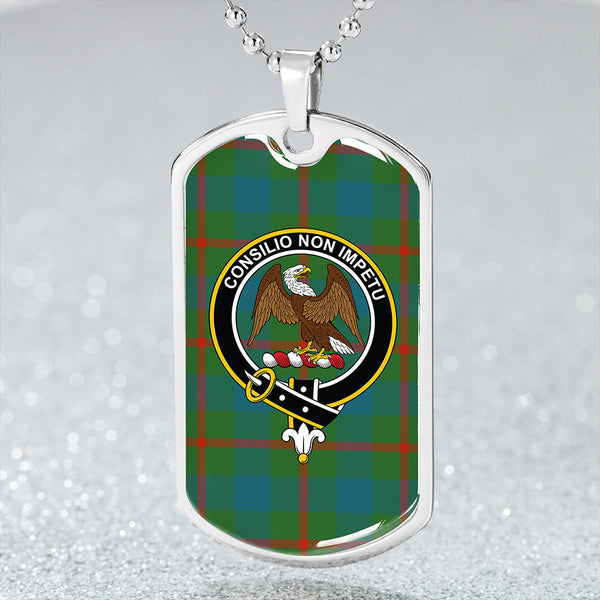 Agnew (MacAgnew) Ancient Clan Badge Classic Tartan Dog Tag Necklace
